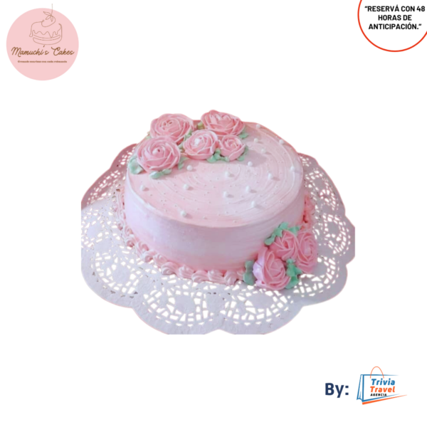 Pastel Vainilla Estilo de Rosas
