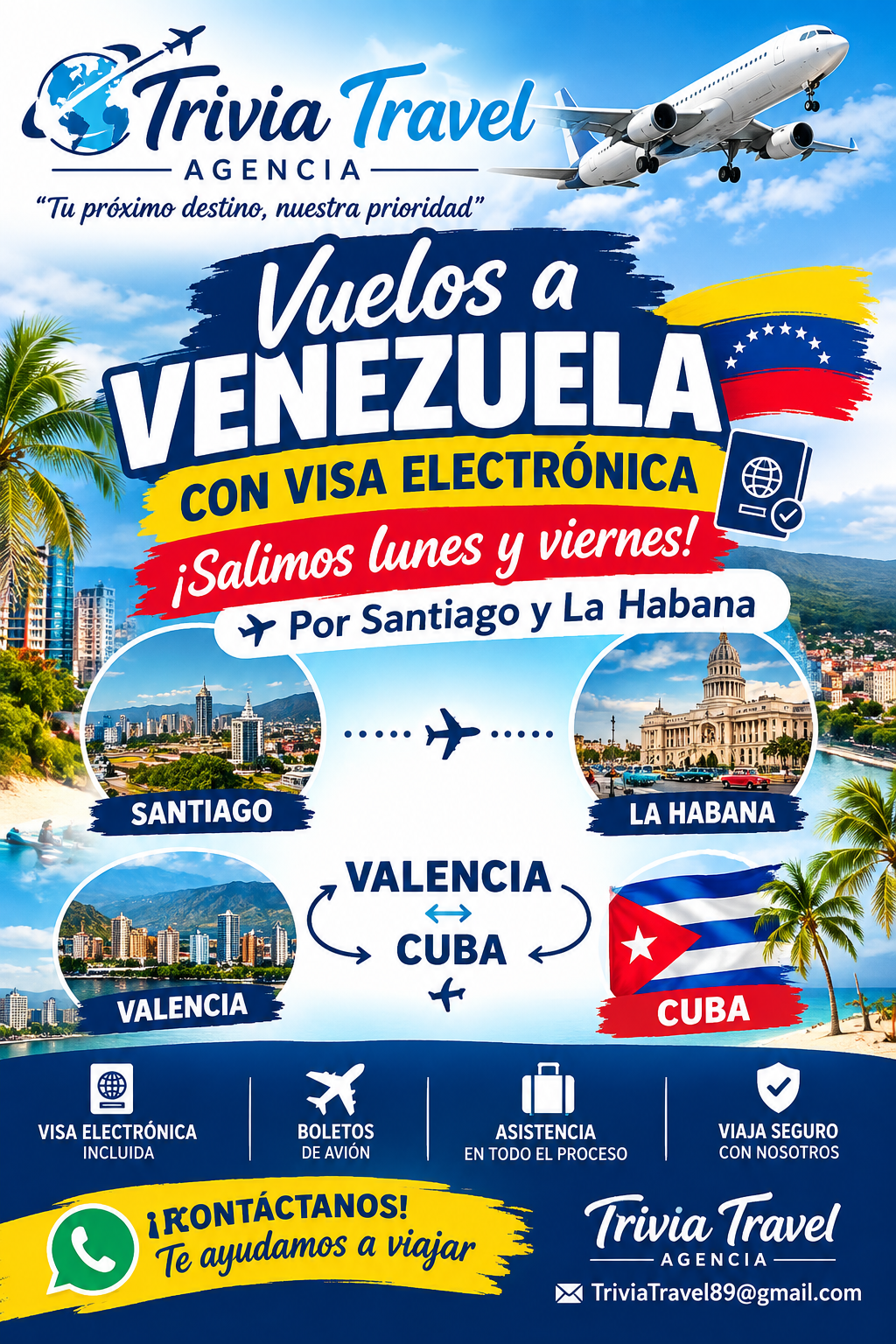 VUELO SI GESTIONA VISA ELECTRONICA A VENEZUELA